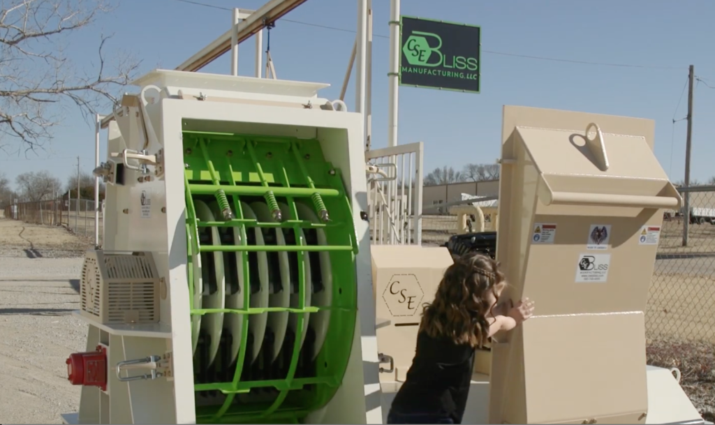 Open Hammer mill showing interior